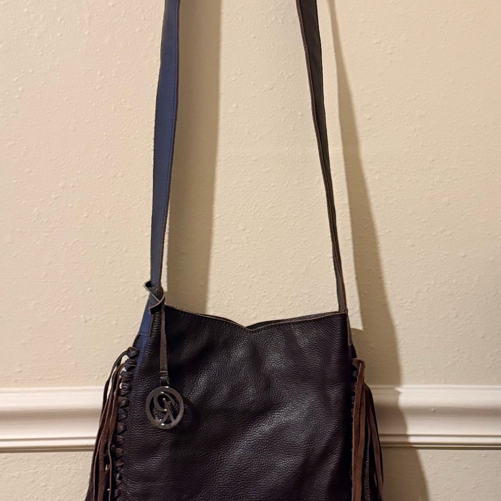 RAVIANI Brown Leather Fringe Bag - Picture 4 of 6